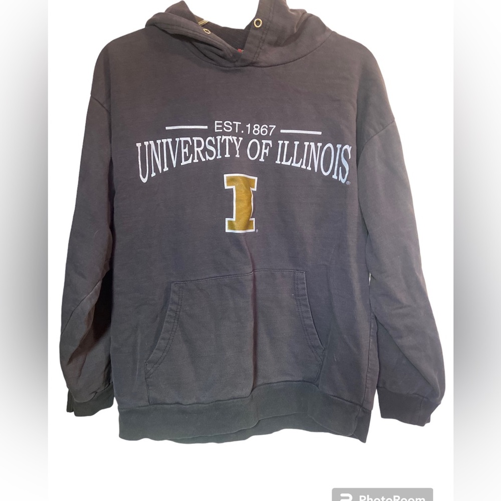 U of I illini seven apparel navy blue long sleeve Hoodie casual ladies medium